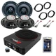4) 300Watt Front/Rear Door Speakers & 12" Subwoofer For 2006-2021 Honda Civic