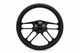 14" 4 Spoke BLACK Steering Wheel Black Grip 6 Hole Chevy Horn Button Muscle