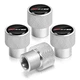 Chevrolet Corvette C7 Z06 Black on Shining Silver Aluminum Tire Valve Stem Caps