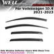 WELLvisors For 2021-2026 Volkswagen ID.4 Window Visors Black Trim Wind Deflector