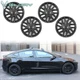 Fits 24-25 Tesla Model 3 18" Wheel Covers OE Style Hubcaps Rim ABS Matte Black