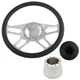 Steering Wheel Kit Half Wrapped 14&rdquo; 9-Bolt 4 Spoke Chevy C10 70-87 w/ Plastic Ho
