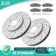 Front Drilled Brake Rotors & Ceramic Pads W/Clips for 2011 2012 2013 Nissan LEAF