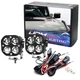 (2) 20W Round Shape Xenon White LED Pod Light Kit For Off-Road Truck SUV ATV UTV