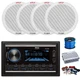 Pyle Double DIN BT Marine Stereo Receiver, Amp w/Kit, 4X 6.5" 400W Speaker,Wire