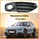 8K0807682H01C Fog Light Cover Grille Trim Right Side for Audi A4B8 Allroad Black