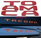 Tailgate Insert Letters fits 2016-2021 Toyota Tacoma  Emblem Red Reflective
