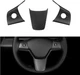 Carbon Fiber Interior Steering Wheel Trim Cover for Tesla 3 Y Model