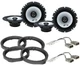 2 Alpine SXE-1726S + Front & Rear Speaker Adapters + Harness Fit Honda Acura