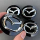 Set of 4PCS BLACK 56mm Wheel Center Caps For Mazda 3/5/6, Miata, RX 8, CX3/5/7/9