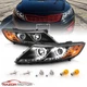 [LED Halo] 2011-2015 Black Projector LED Parking Headlights Pair For Kia Optima