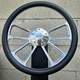 14" Billet 4 Spoke Steering Wheel w/ Carbon Fiber Vinyl Wrap and Chevy Horn