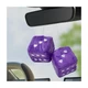 Gasedin 1 Pair Fuzzy Plush Dice for Car Mirror, 3'' Retro Square Purple 