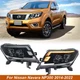 For Nissan Navara NP300 2014-2022 LED Headlight DRL Hi/Lo Beam Turn Signal 2PCS