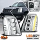 For 07-14 Cadillac Escalade ESV EXT Quad Projector Switchback LED DRL Headlights