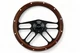 14" Billet Steering Wheel + Adapter Chevy 03-14 Wood Wrap W/ Horn Button 4 Spoke