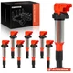 A-Premium 8x Red Ignition Coil for BMW X5 545i M5 645Ci 745Li 750i Alpina B7 X6