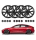 Set of 4 Gloss Black Snap On Hubcap Wheel Rim Skin Covers For 2017-2023 Tesla 3