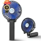 HandFan Portable Handheld Fan with 𝐑𝐞𝐦𝐨𝐯𝐚𝐛𝐥𝐞 2000mAh, Black&Blue