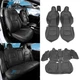 For 17-23 Tesla Model 3 Leather Full Set Car Seat Cover Waterproof Cushion Black