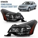 Halogen Headlight For 2009-2011 Ford Focus w/ Bulb Black Crystal Pair Left+Right