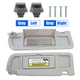 2PCS Sun Visor W/Clips Driver & Passenger Side Light Gray For 06-08 Honda Civic