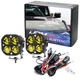 (2) 20W Round Shape Yellow Lens LED Pod Light Kit For Off-Road Truck SUV ATV UTV