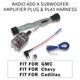 Radio Amp Subwoofer Amplifier Wire For Chevy Cadillac DTS Escalade Pontiac Vibe
