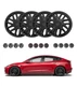 4 Wheel Cover Refresh Edition Hubcap Matte Black To 2023-2025 Tesla 3 18in Wheel