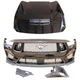 for 2024- 26 Ford Mustang GT front bumper cover grille hood spoiler Shadow Black