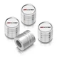 Chevrolet Corvette C7 Z06 Logo White on Silver Aluminum Tire Valve Stem Caps