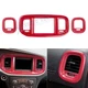 Red Carbon Look Dash/Side Air Vent Frame Decor Kit For Dodge Charger 2015-23