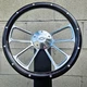 14" Billet 4 Spoke Steering Wheel Dark Pine Wood Aluminum Rivets, Chevy Horn Hub