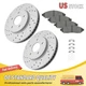 Front Drilled Brake Rotors And Ceramic Brake Pads For 2011 2012 2013 Nissan Leaf