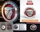 JAGUAR RED CHROME GROWLER GRILL EMBLEM BADGE 72MM FRONT LOGO XE XF E-PACE F-PACE