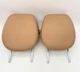 2003 - 2010 Porsche Cayenne 955 957 Embossed Crest Front Headrest Set Tan OEM
