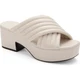 Mercedes Castillo Veronica Leather Crisscross Platform Sandals Linen Sz 11/ EU41