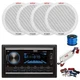 Pyle Double DIN Marine Receiver, BT Amp w/Kit, 4X 6.5" 400W Speakers,Wire