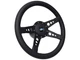 Ford 14" 9 Bolt Leather Steering Wheel Black Kit, 4-Spoke with Holes - GM Spline