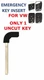 Volkswagen VW Atlas Tiguan Insert Emergency Remote Key Uncut Blade HU162T