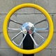 14" Billet 4 Spoke Steering Wheel w/ Yellow Vinyl Wrap and Licensed Chevy Horn