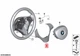 Genuine BMW E81 Steering  Wheel Cover black chrome pearl glos OEM 32306850540
