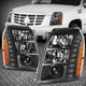 [HID] For 07-14 Cadillac Escalade ESV EXT Projector Headlight Lamps Black/Amber