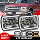2X For 1982-93 Chevy S10 Blazer GMC S15 Pickup 7X6"5X7" Projector LED Headlights