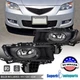 Fits 2007-2009 Mazda 3 Bumper Fog Light Sedan H11 Bulb w/ Wires Switch 07-09