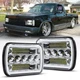 Pair For Chevy S10 Pickup 1982-1993 5x7" 7x6'' INCH LED Headlights Hi/Lo Beam