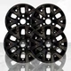 Set of 4 16" 6 V Spoke Wheel Skins for 2016-2021 Toyota Tacoma - Gloss Black