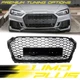 Black RS5 Honeycomb Front Grille for Audi A5 Quattro S5 S5 Sportback 2017-2019