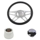 Steering Wheel Kit 14" 9-Bolt 4-Spoke Half Wrapped Chevy C10 70-87 Simulated Lea