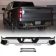 Chrome Rear Bumper W/Dual W/Sensor For 2019-2024 Chevy Silverado GMC Sierra 1500